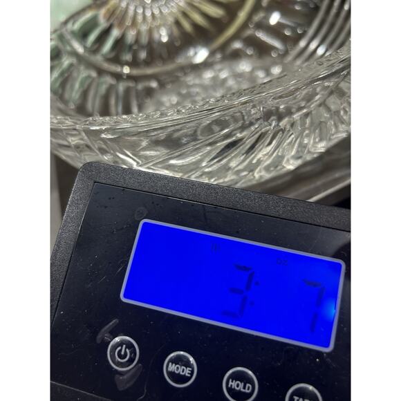 Fifth Avenue Crystal 9” Serving Dish Ornament Shape Bulb Christmas Vintage Glass - Picture 5 of 5